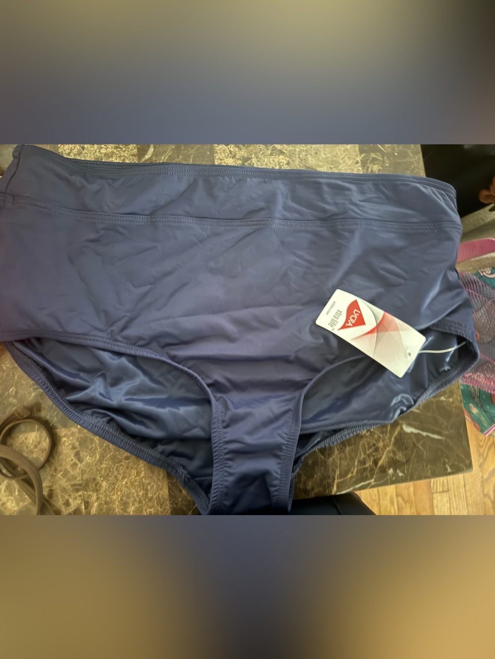Lands end navy blue Lycra swimsuit bottom